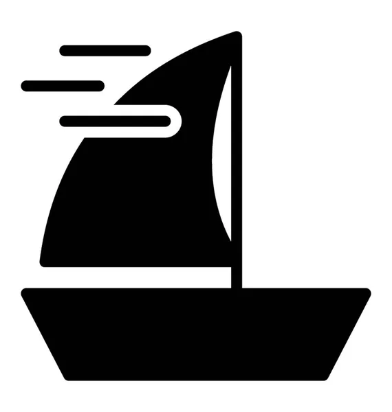 Sailboat Here Offer Sailing Yacht Icon — Stock Vector