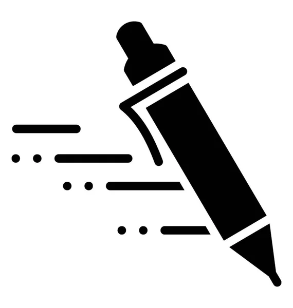 Ручка Выделяющая Несколько Строк Отображения Значка Скоростной Записи — стоковый вектор