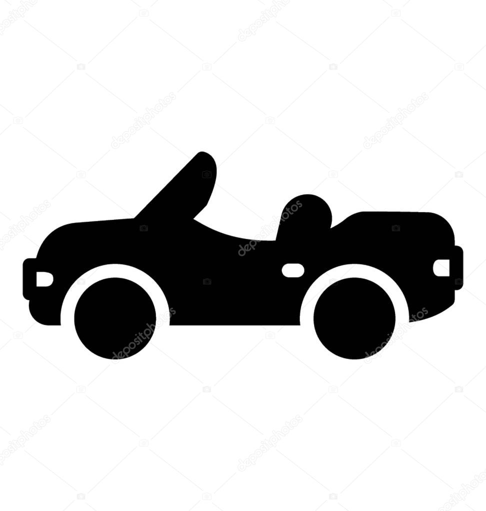 Icon vector image of roofless convertible car 