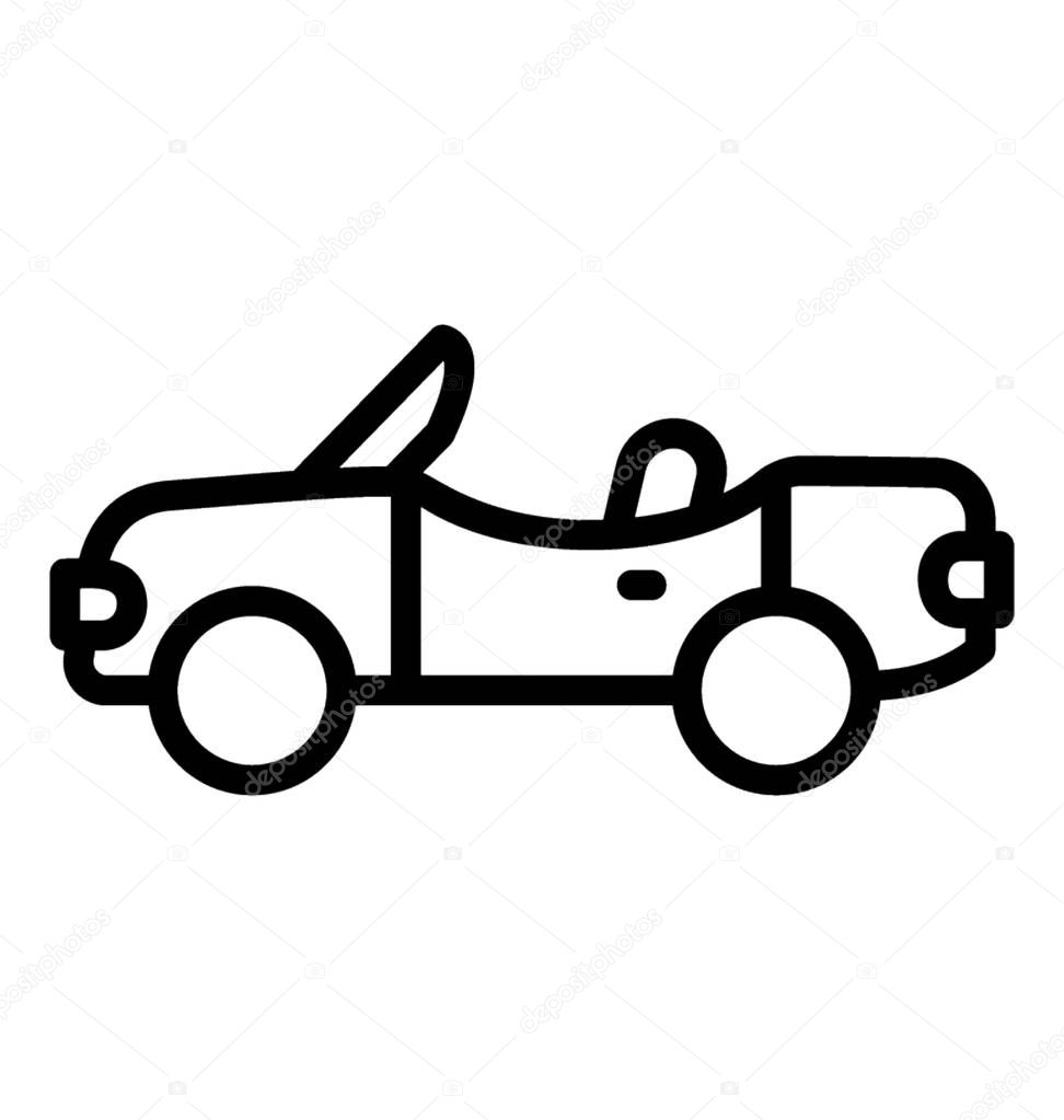 Icon vector image of roofless convertible car 