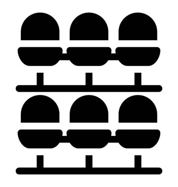 Stadyum koltukları gösteren satır koltuklarda görücü usulü bir dizi 