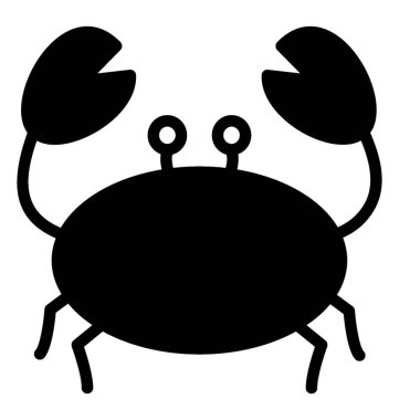 Kısa kuyruklu bir deniz hayvan ve dört ayaklı geniş üst vücut heykelde yengeç 