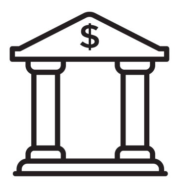 Ayağı bina banka için bir simge ifade eden 