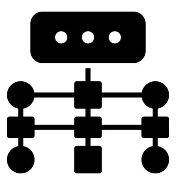 Veritabanı ağ temsil eden farklı hublara bağlı bir veritabanı 