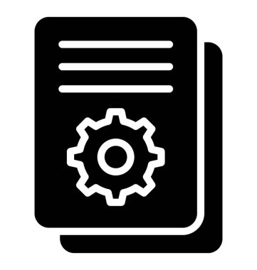 Belge ayarlarını ifade eden dişli işaretiyle içeriğe sahip bir belge 