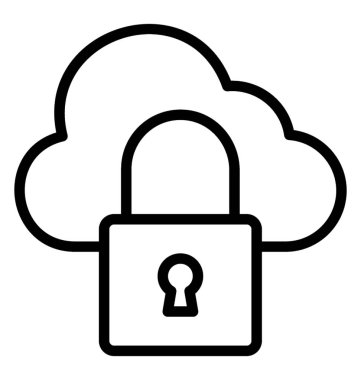 Bulut kilit tasvir eden bulut işareti ile bir asma kilit 