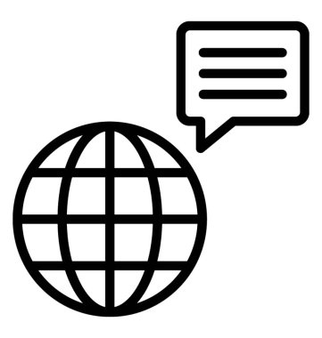 Mesaj kabarcık kavramı küresel iletişim simgeleyen üstte olan bir dünya 