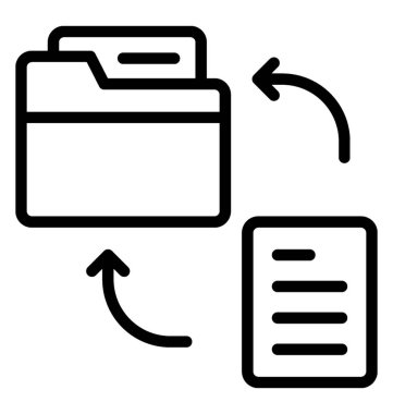 Bir belgeyi klasör belirtir veri doğru iki ok ile transfer simgesi 