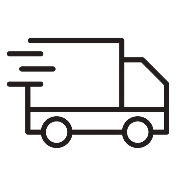Uma Van Transporte Com Linhas Velocidade Nele Indicando Ícone Van —  Vetores de Stock