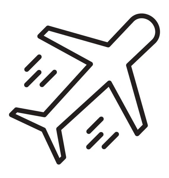 Ikona Samolotu Piór Prezentujący Samolot — Wektor stockowy