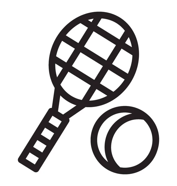 Raqueta Tenis Una Pelota Representa Juego Tenis — Vector de stock