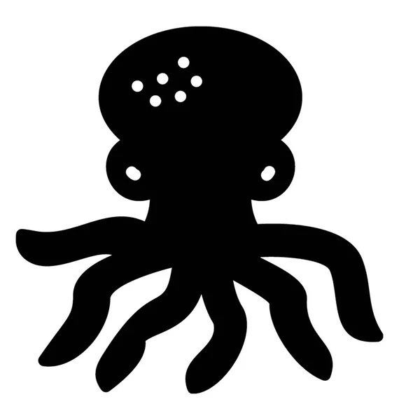 Icon Marine Animal Having Six Legs Depicting Octopus — Stock Vector