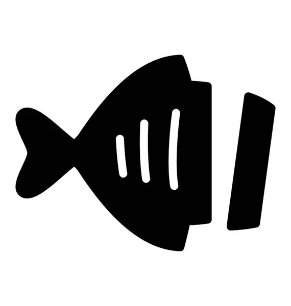半分の切削部分とその尾を持つ魚のスライスのアイコン — ストックベクタ