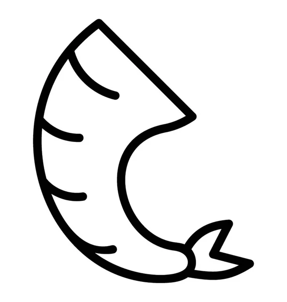 Ikona Zmontowalem Pół Kawałka Ryby Ogonem — Wektor stockowy