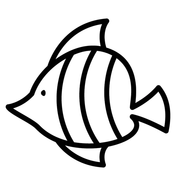 Ploché Tělo Ryby Útesu Rodiny Lose Fin Symbolizující Slza Ryb — Stockový vektor