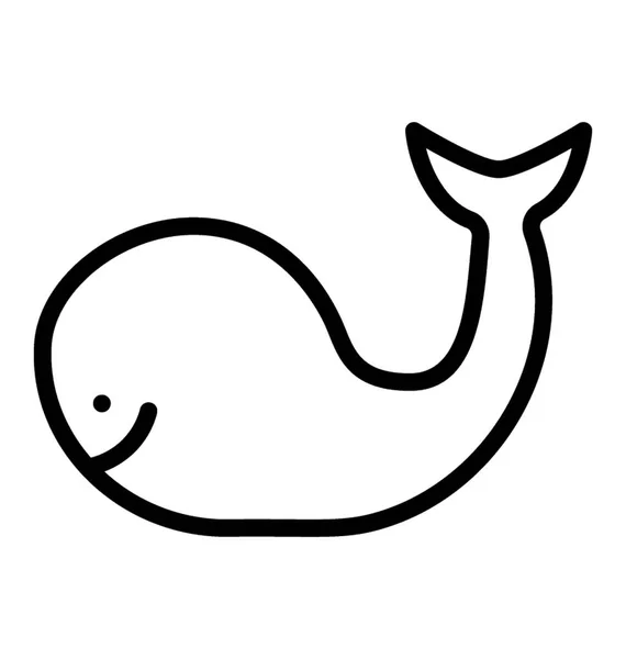 Velký Více Vážený Divokého Moře Zvíře Známé Jako Velryba Nebo — Stockový vektor