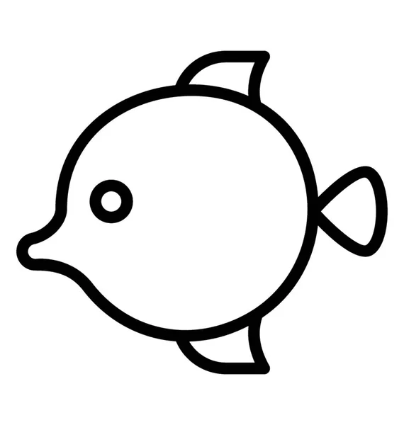 具有长鼻子的鳍和尾巴的大鱼描绘马面 — 图库矢量图片