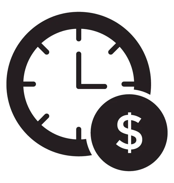 Temps Est Argent Concept Est Donné Horloge Dollar — Image vectorielle