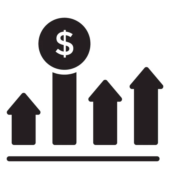 Dólar Com Setas São Simbolizando Conceito Taxa Investimento — Vetor de Stock