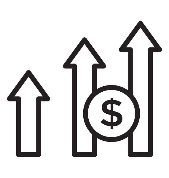 Dollar Met Pijlen Zijn Symboliseert Het Concept Van Investeringen Grafiek — Stockvector