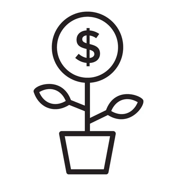 Dinero Planta Está Conceptualizando Crecimiento Del Dinero — Vector de stock