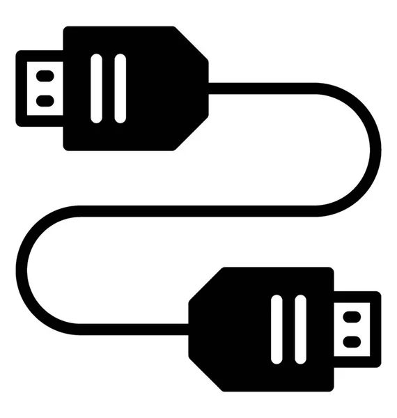 Conector Dos Lados Conectado Con Cable Que Representa Conector Del — Archivo Imágenes Vectoriales