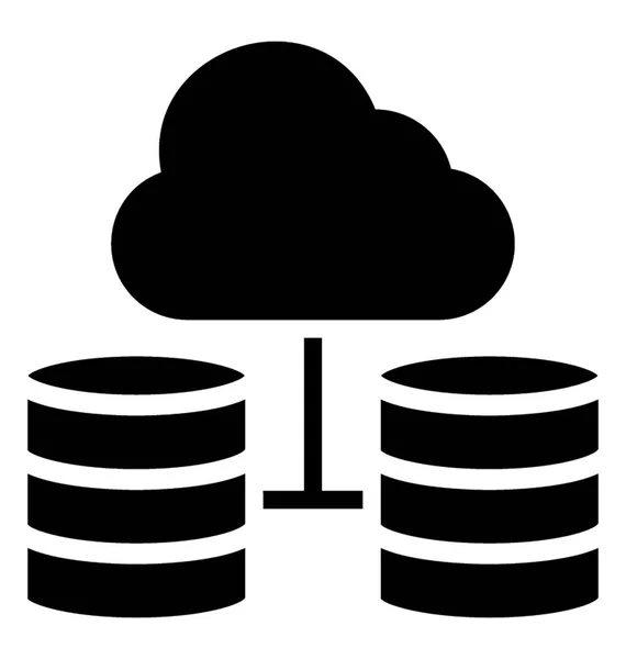 Una Nube Conectada Servidores Base Datos Que Representan Base Datos — Vector de stock