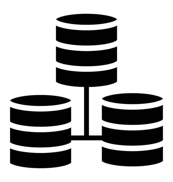 Servidores Sql Hierarquia Fazendo Ícone Rede Dados — Vetor de Stock