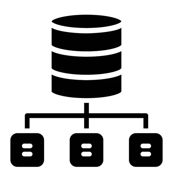 Servidor Base Datos Que Realiza Más Conexiones Para Formar Una — Vector de stock