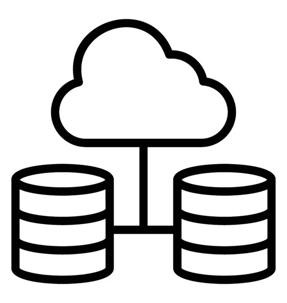 Una Nube Conectada Servidores Base Datos Que Representan Base Datos — Vector de stock