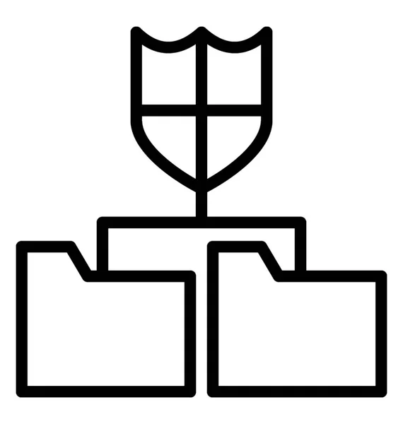 Escudo Segurança Sobre Arquivo Pasta Rede Mostrando Conexão Arquivo Segura — Vetor de Stock