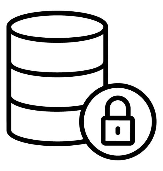 Base Datos Con Candado Que Representa Seguridad Los Datos — Vector de stock