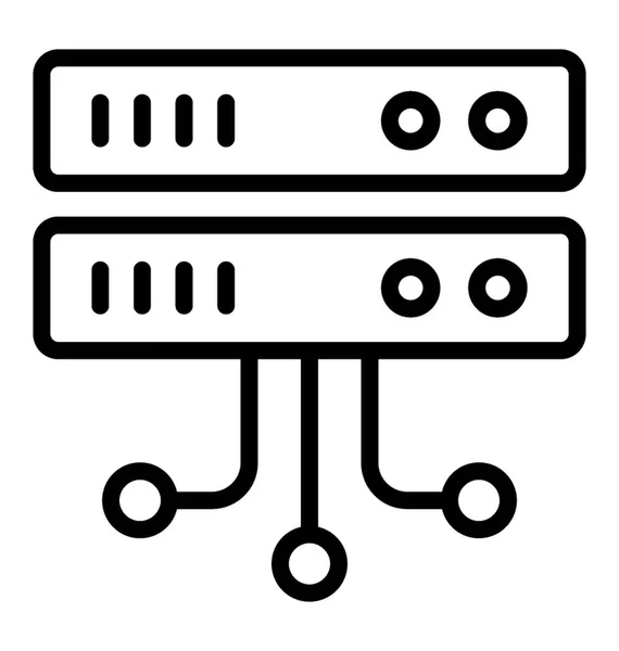 Datenbank Server Mit Den Aufstrebenden Netzwerken Die Ein Symbol Für — Stockvektor