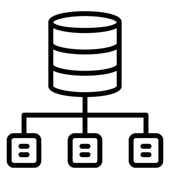Servidor Base Datos Que Realiza Más Conexiones Para Formar Una — Vector de stock
