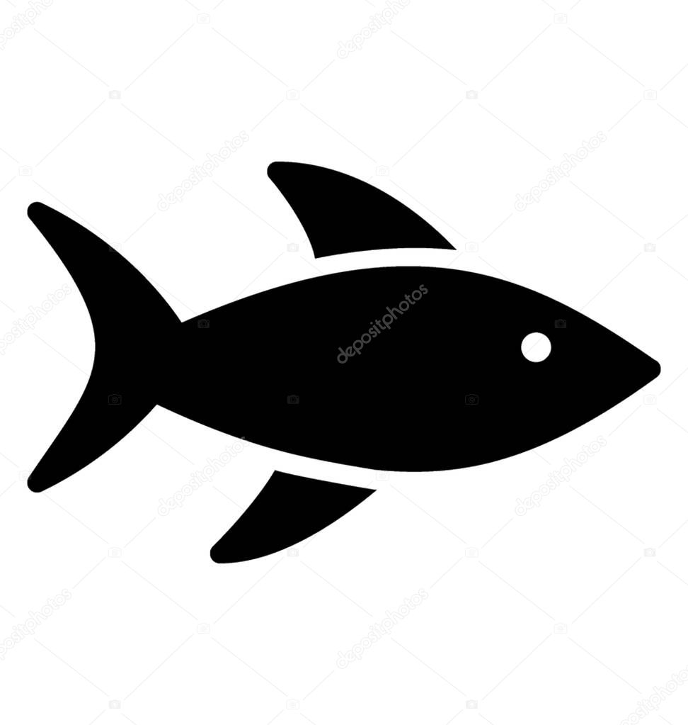 A finned fish with scissor like tail depicting shark