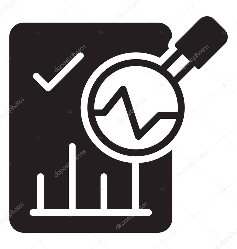 Market analysis icon showing the data analysis concept 