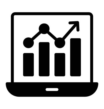 İş grafik bir dizüstü bilgisayar olarak online bir iş analizini gösterilir 