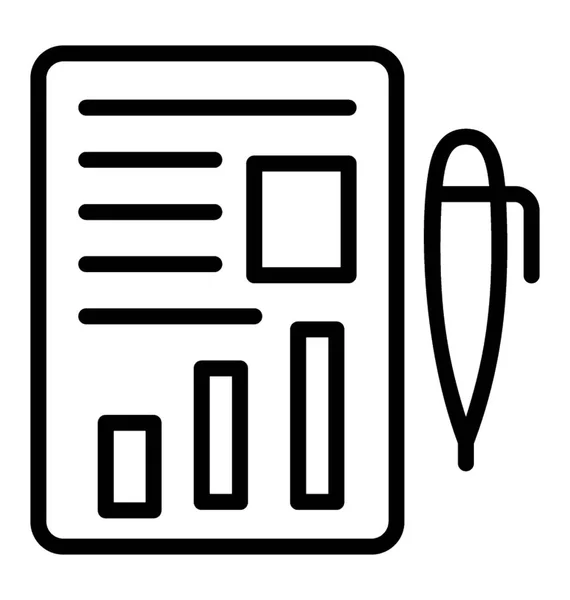 Projektplanung Einem Dokument Mit Stift Und Infografik — Stockvektor