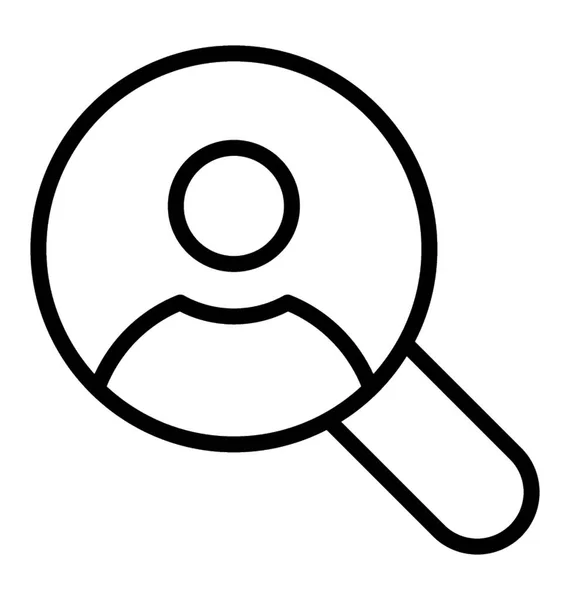 Magnifier User Denotiing User Search — Stock Vector
