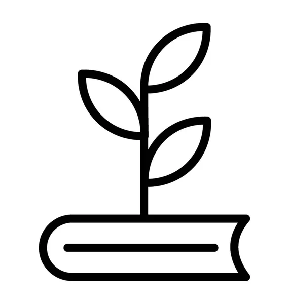 Contenido Orgánico Libro Con Planta — Vector de stock
