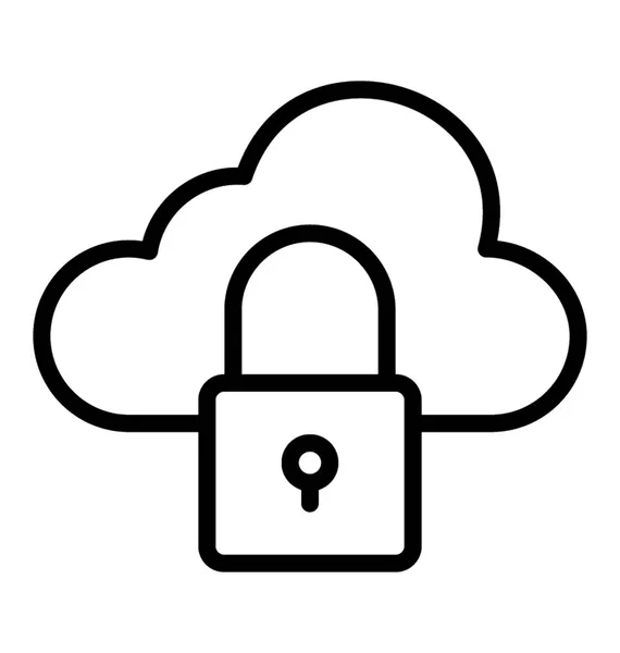 Une Technologie Cloud Montrant Protection Cloud Sécurité Cloud — Image vectorielle