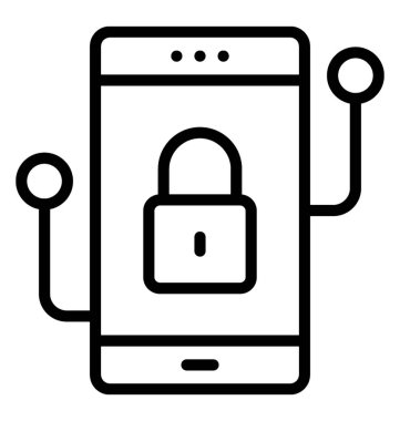 Güvenli bir bağlantı üzerinden bir smartphone ile asma kilit sahip düğümler