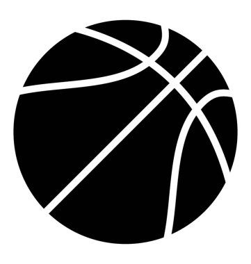 Bir spor top, basketbol glif simge vektör 