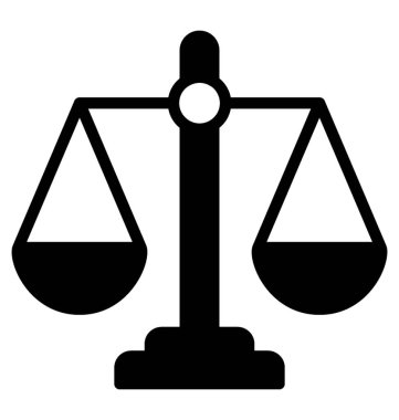 Hukuk ve adalet, denge ölçek simgesi simgesi 