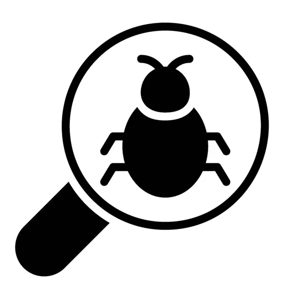 Hiba Fogalomalkotást Bug Tracking Ikon Egy Nagyító — Stock Vector
