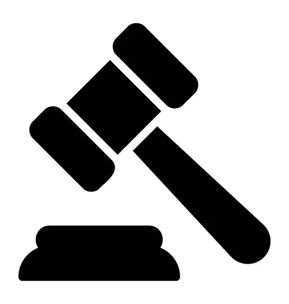 Ein Gerichtshammer Mit Schlägel Ist Hier Auktionshammer Gesetz Bezeichnen — Stockvektor