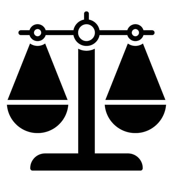 正義のシンボルとして使用するバランスの取れた計量スケール — ストックベクタ