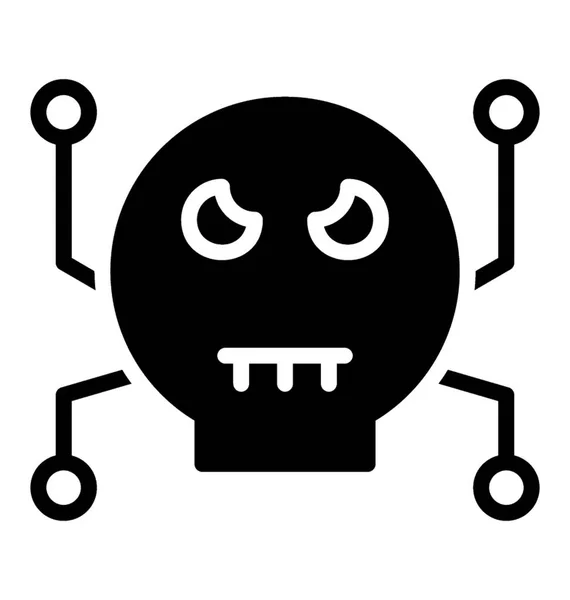 Horrible Skull Connections Depicting Hackers Skull — Stock Vector