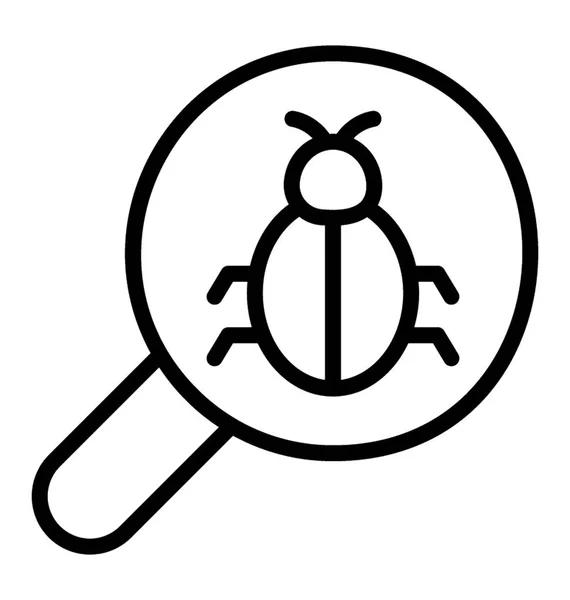 Bug 概念化 Bug 跟踪图标的放大镜 — 图库矢量图片