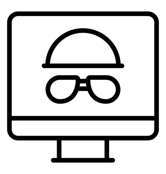 Cappello Occhiali Persona Computer Che Concetto Hacker — Vettoriale Stock